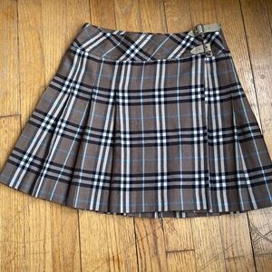 Burberry Blue Label Nova Check Short Skirt Wool Dark Brown 38/M(US:S)